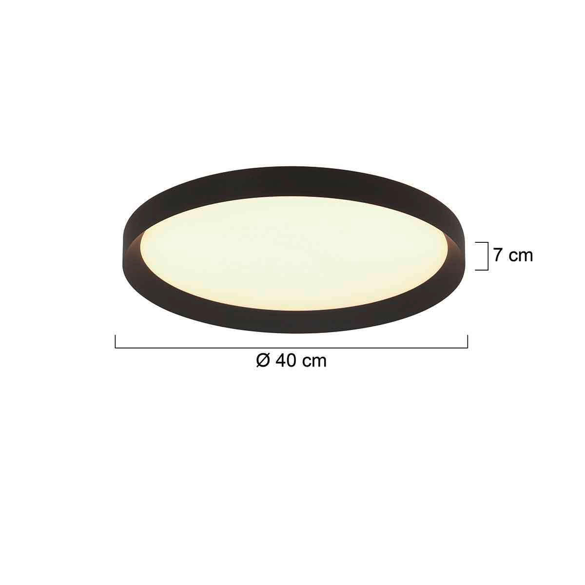 LED-DECKENLEUCHTE Ringlede 40/7 cm   - Schwarz, KONVENTIONELL, Kunststoff/Metall (40/7cm)