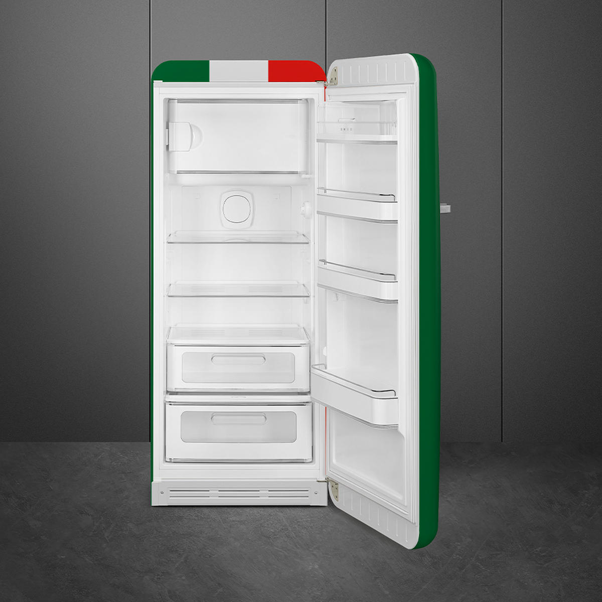 KÜHLSCHRANK 60/153/72,8 cm FAB28RDIT5  - Rot/Weiß, MODERN, Glas/Metall (60/153/72,8cm) - SMEG