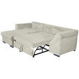 ECKSOFA Creme Cord  - Creme/Schwarz, KONVENTIONELL, Textil/Metall (168/258cm) - Carryhome