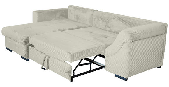 ECKSOFA Creme Cord  - Creme/Schwarz, KONVENTIONELL, Textil/Metall (168/258cm) - Carryhome