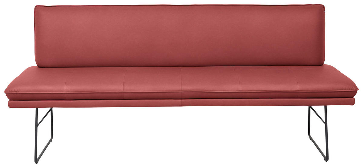 SITZBANK in Metall, Textil Rot, Schwarz  - Rot/Schwarz, Design, Textil/Metall (195/87/65cm) - Dieter Knoll