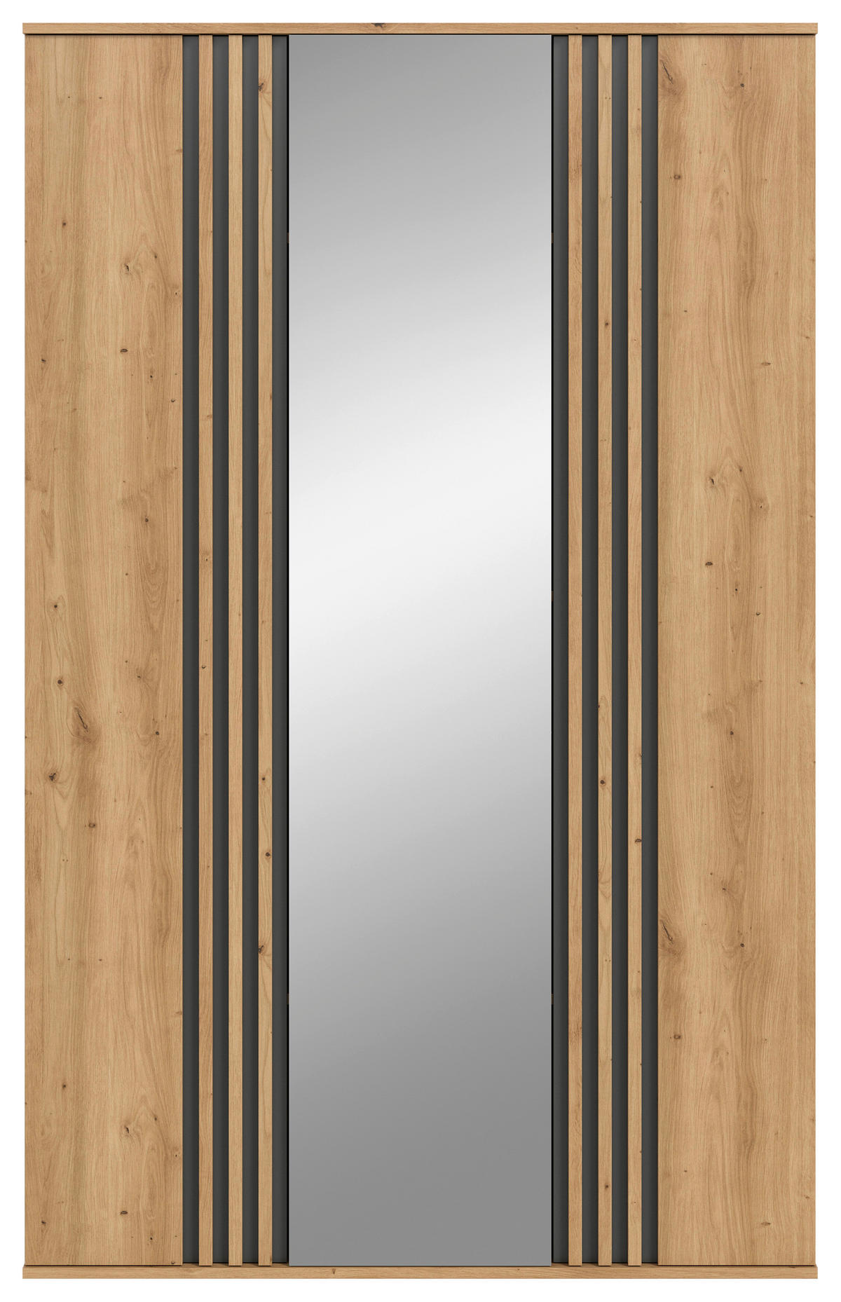 DREHTÜRENSCHRANK 120/192/56 cm,  in Anthrazit, Eiche Artisan, 3-türig  - Anthrazit/Eiche Artisan, ROMANTIK / LANDHAUS, Holzwerkstoff (120/192/56cm) - Livetastic