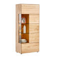 VITRINE  in massiv Wildeiche Eichefarben - Edelstahlfarben/Eichefarben, Natur, Glas/Holz (70,7/164,2/40,9cm) - Valnatura