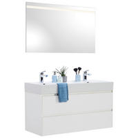 BADEZIMMER  in 120 cm  - Weiß, KONVENTIONELL, Glas/Holzwerkstoff (120cm) - Emilio Belluti