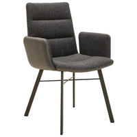 ARMLEHNSTUHL  in beflockt  - Dunkelgrau/Hellgrau, Design, Textil/Metall (61/91/62,5cm) - Bert Plantagie