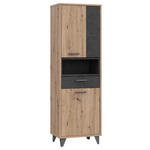 REGAL  59,8/192,5/41,5 cm Dunkelgrau, Eiche Artisan  - Dunkelgrau/Schwarz, Design, Holzwerkstoff/Kunststoff (59,8/192,5/41,5cm) - Carryhome