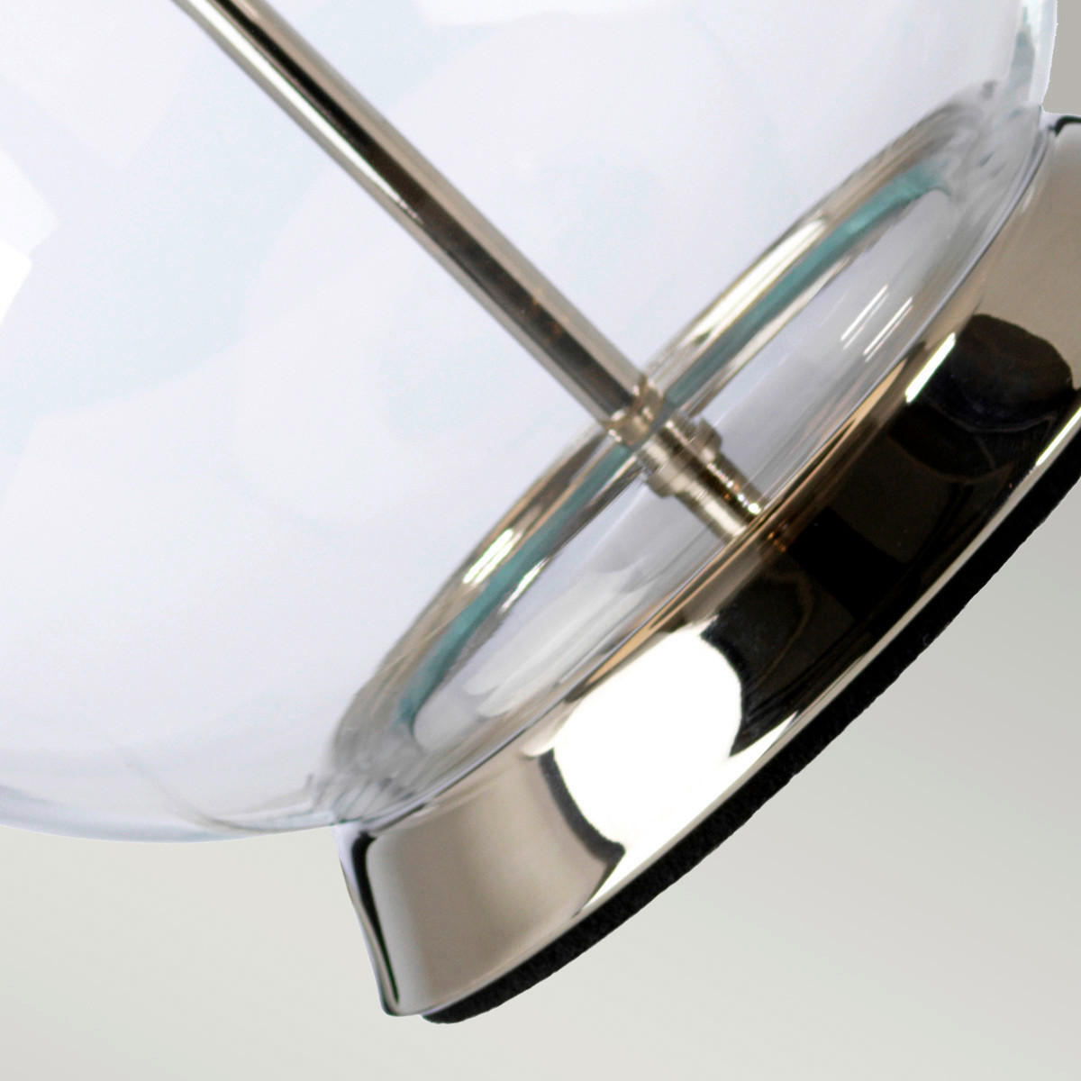 TISCHLEUCHTE - Nickelfarben, Konventionell, Glas/Textil (36/67cm) - Elstead Lighting