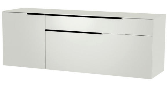 LOWBOARD Schwarz, Weiß  - Schwarz/Weiß, Design, Glas/Holzwerkstoff (160cm) - Moderano