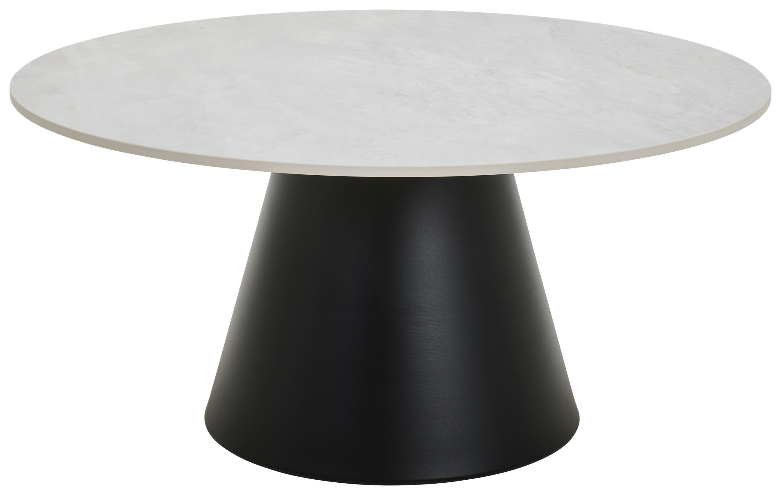 COUCHTISCH 80/80/39 cm rund Schwarz, Hellgrau  - Hellgrau/Schwarz, Design, Keramik/Metall (80/80/39cm) - MID.YOU