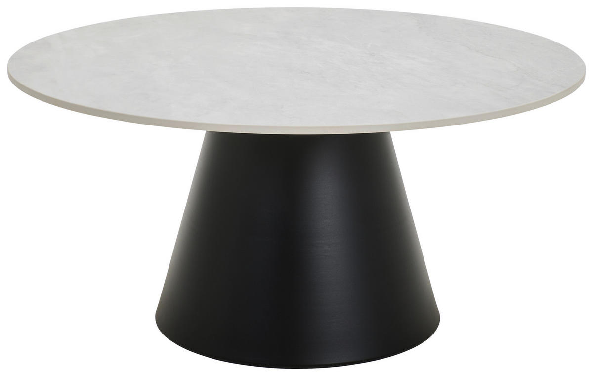 COUCHTISCH in Metall, Keramik 80/80/39 cm  - Hellgrau/Schwarz, Design, Keramik/Metall (80/80/39cm) - MID.YOU