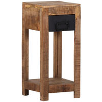 BEISTELLTISCH 27,5/27,5/60 cm Mangoholz massiv Braun, Schwarz quadratisch  - Schwarz/Braun, LIFESTYLE, Holz (27,5/27,5/60cm) - Landscape