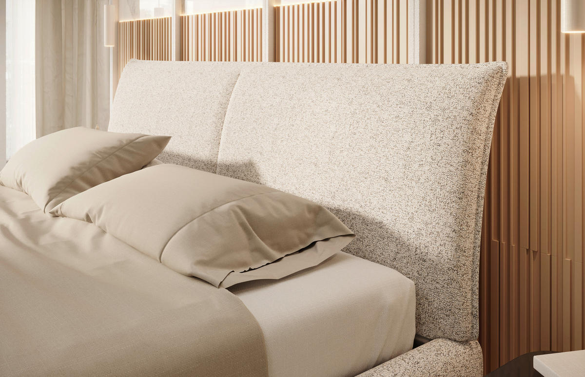 POLSTERBETT 180/200 cm  in Braun, Schwarz, Ecru  - Ecru/Schwarz, Design, Holz/Textil (180/200cm) - Esposa