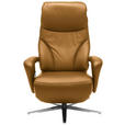 RELAXSESSEL in Leder Gelb  - Edelstahlfarben/Gelb, Design, Leder/Metall (75/106/88cm) - Dieter Knoll