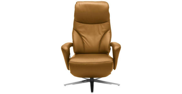 RELAXSESSEL in Leder Gelb - Edelstahlfarben/Gelb, Design, Leder/Metall (75/106/88cm) - Dieter Knoll