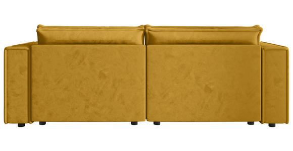 SOFA Webstoff Senfgelb  - Senfgelb/Schwarz, MODERN, Kunststoff/Textil (250/70/104cm) - Xora
