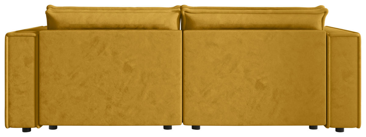 SOFA Webstoff Senfgelb  - Senfgelb/Schwarz, MODERN, Kunststoff/Textil (250/70/104cm) - Xora