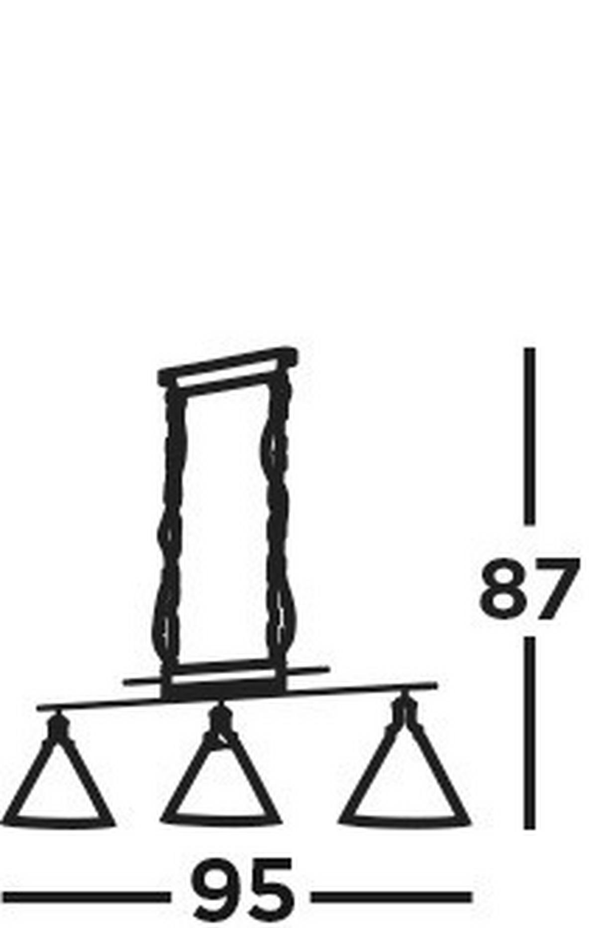 HÄNGELEUCHTE Pyramid 95/87/23 cm   - Silberfarben, KONVENTIONELL, Glas/Metall (95/87/23cm) - Searchlight