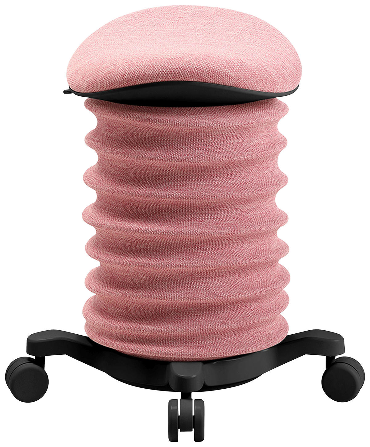 BÜROHOCKER   Rosa, Schwarz  - Schwarz/Rosa, Design, Kunststoff/Textil (37,5/58-70/36cm) - Topstar