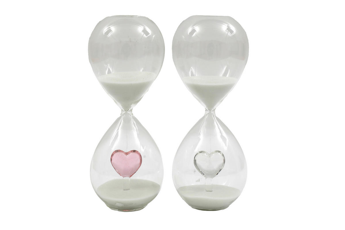 PRESÝPACIE HODINY - číra/pink, Basics, kameň/sklo (8/8/20cm)