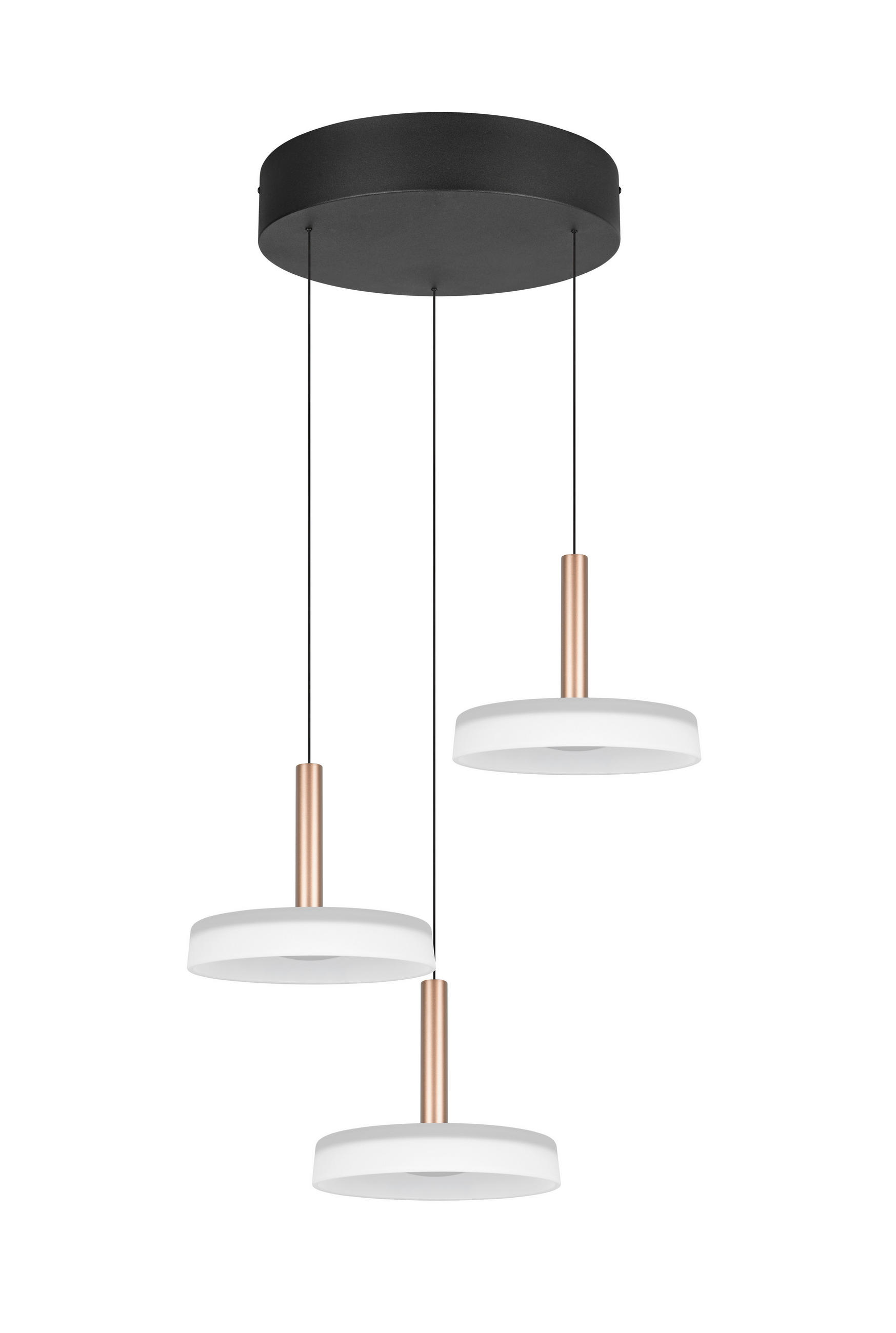 LED-PENDELLEUCHTE 35/200 cm    - Weiss/Braun, Design, Glas/Metall (35/200cm) - Trio Leuchten