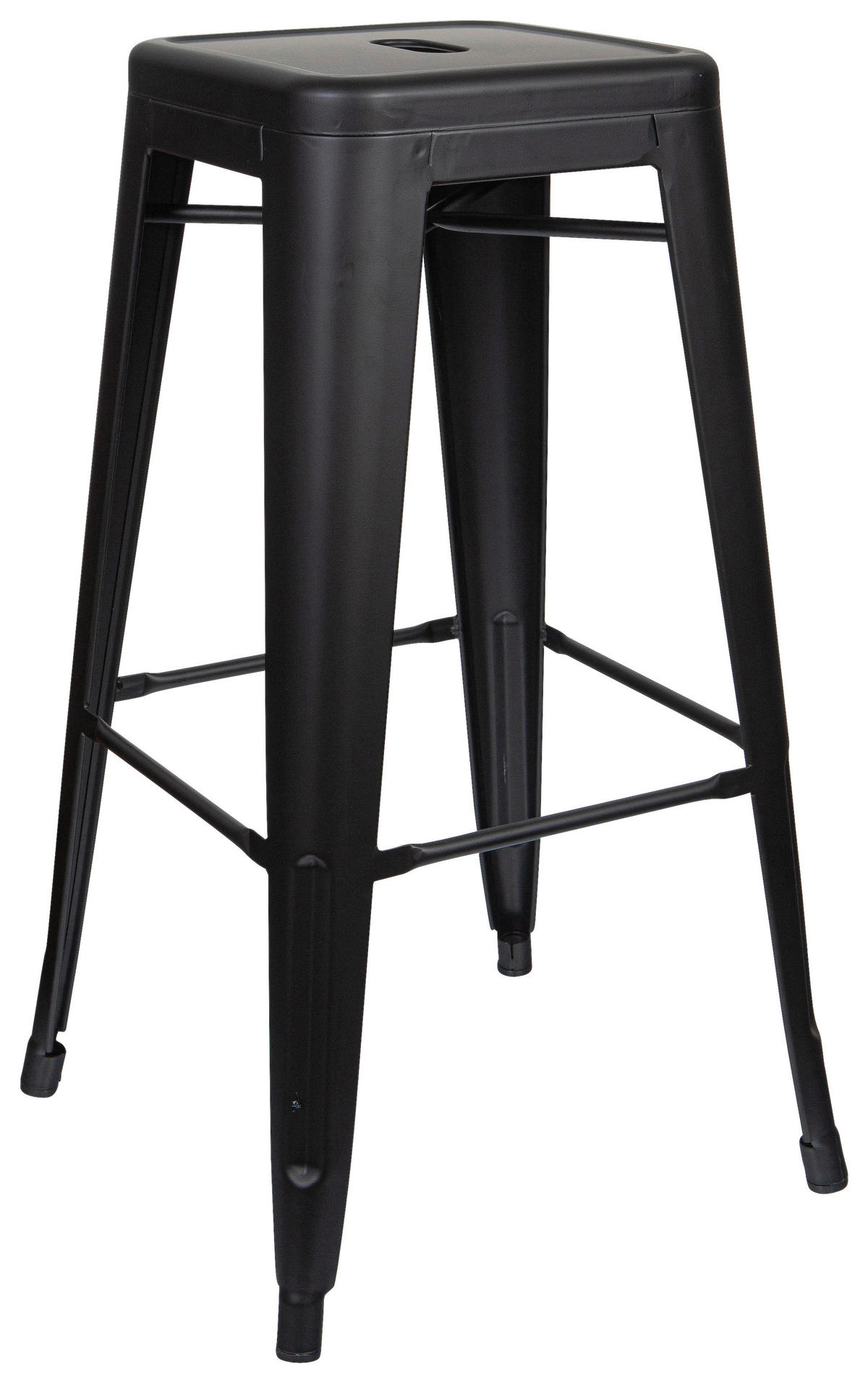 BARHOCKER Schwarz Stahl stapelbar, abwischbar  - Schwarz, Basics, Metall (44/77/44cm) - MID.YOU