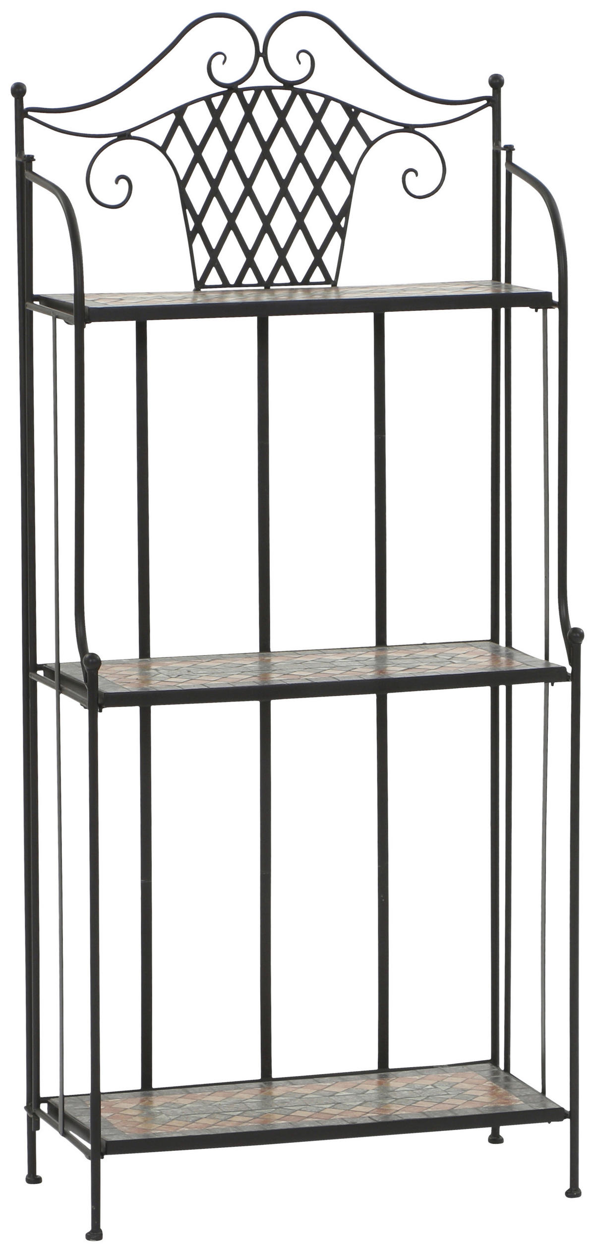 GARTENREGAL Metall, Keramik  - Multicolor/Schwarz, MODERN, Keramik/Metall (62/142/29cm) - Siena Garden