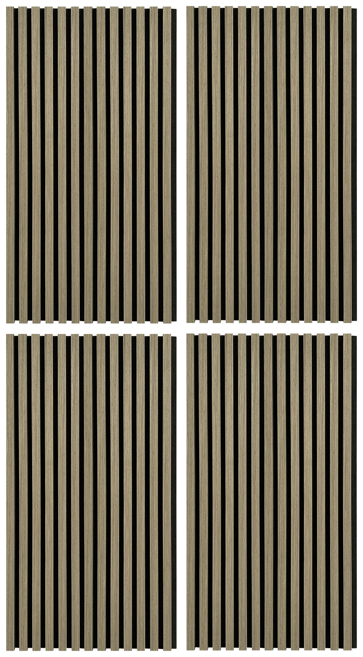 AKUSTIKPANEEL Echtholz 52/104/2,2 cm 4 Stück  - Walnussfarben, Konventionell, Holz/Kunststoff (52/104/2,2cm)