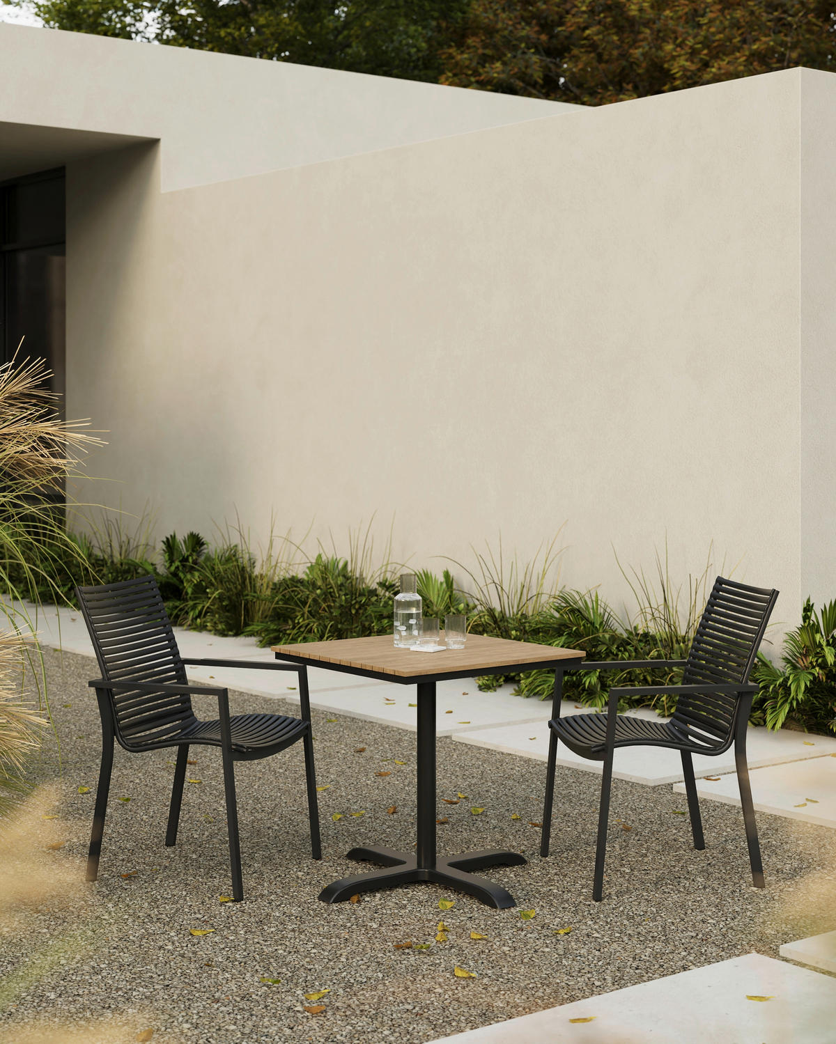 STAPELSESSEL Aluminium Anthrazit, Schwarz  - Anthrazit/Schwarz, KONVENTIONELL, Kunststoff/Metall (57,5/92/60cm) - Ambia Garden