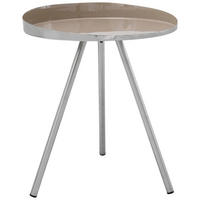 BEISTELLTISCH Metall 41/41/47 cm  - Taupe/Silberfarben, Design, Metall (41/41/47cm) - Kayoom
