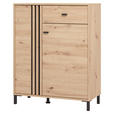 GARDEROBE 6-teilig  in 240/192,5/40 cm  - Schwarz/Eiche Artisan, Basics, Holzwerkstoff/Textil (240/192,5/40cm) - Carryhome
