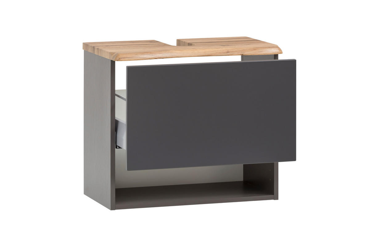 WASCHTISCHUNTERSCHRANK 61/55/40 cm  - Silberfarben/Eiche Wotan, Natur, Holzwerkstoff/Kunststoff (61/55/40cm) - Xora