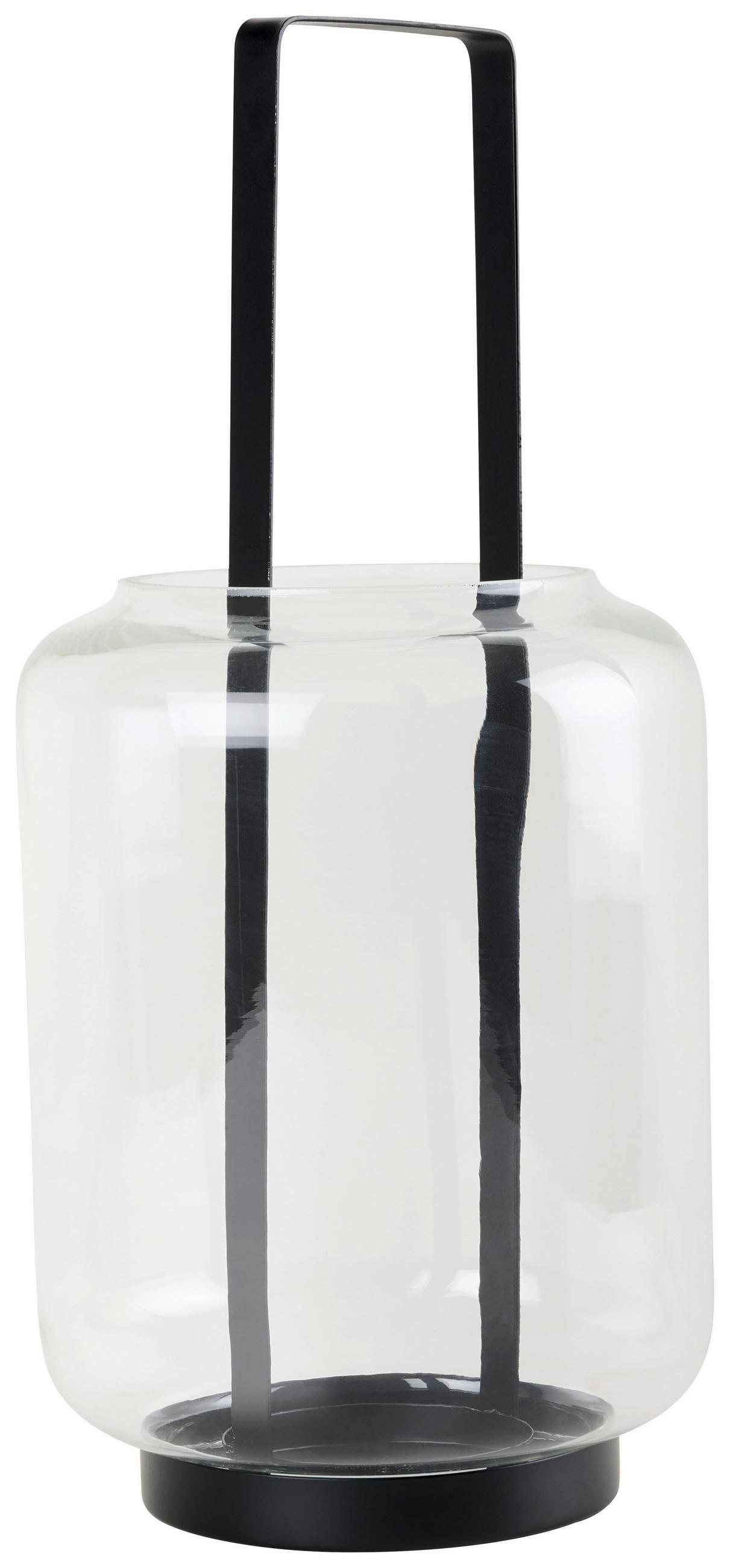 LATERNE - Schwarz, Trend, Glas/Metall (17/36,5cm) - Ambia Home