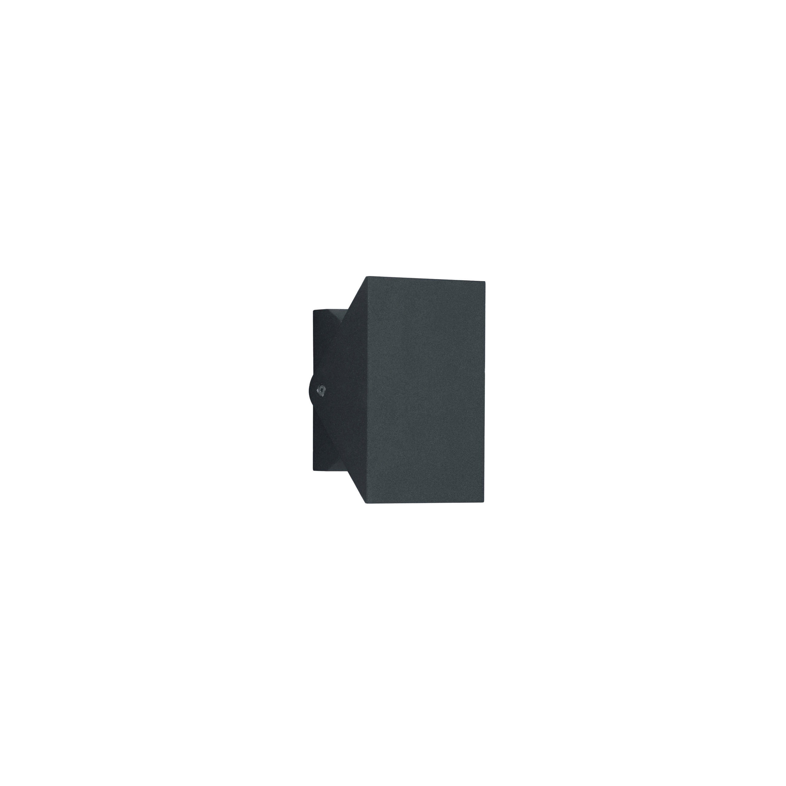 AUSSENWANDLEUCHTE Free 10/15/7 cm  - Graphitfarben, Design, Metall (10/15/7cm) - Helestra