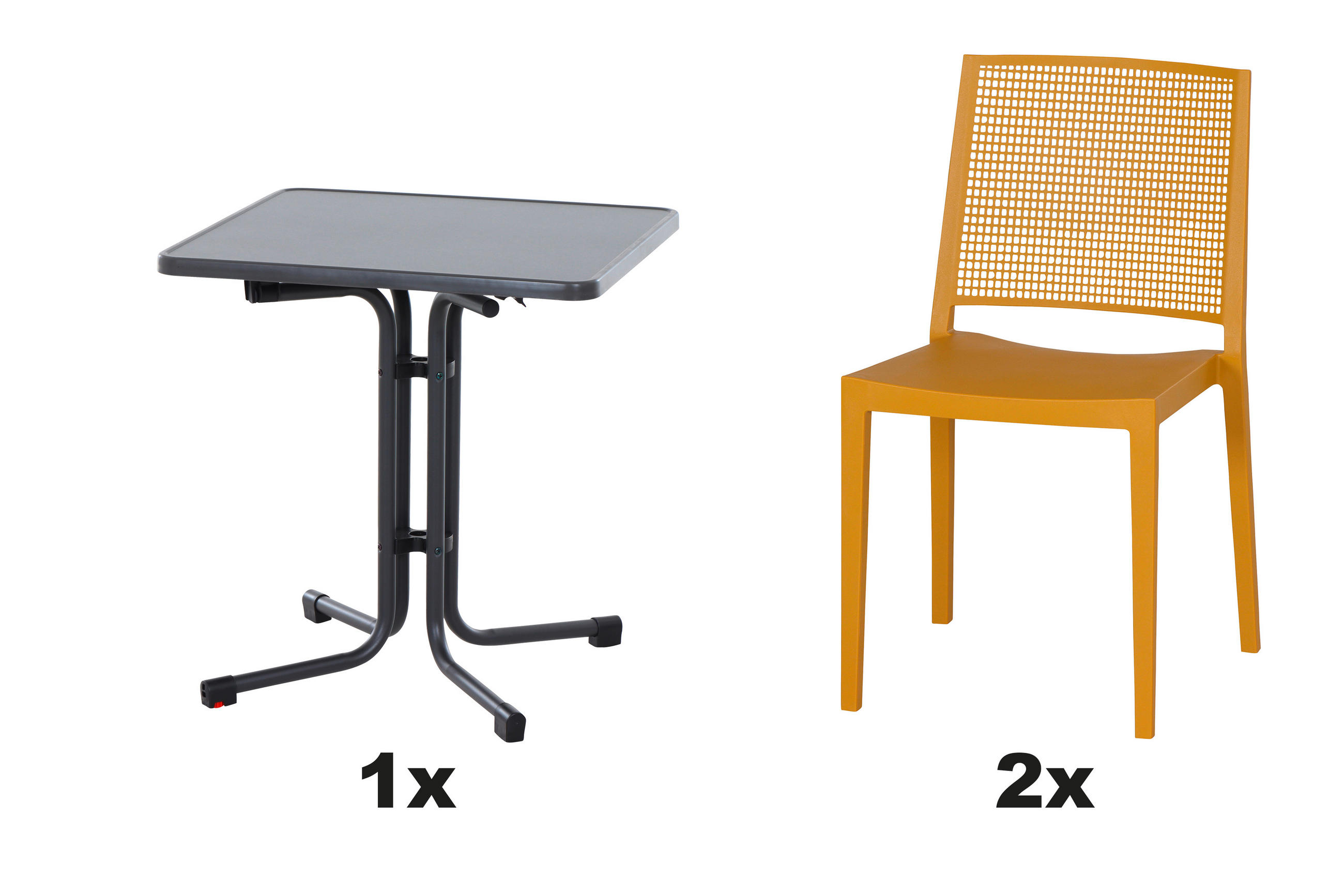 GARTENGARNITUR 3-teilig  - Gelb, Basics, Holzwerkstoff/Kunststoff (70/80/70cm) - Siena Garden