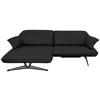 ECKSOFA in Echtleder Schwarz  - Beige/Schwarz, Design, Leder/Metall (169/252cm) - Koinor