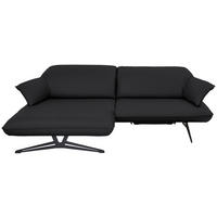 ECKSOFA in Echtleder Schwarz  - Beige/Schwarz, Design, Leder/Metall (169/252cm) - Koinor