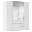 DREHTÜRENSCHRANK 201/235/61 cm,  in Weiß, 4-türig  - Weiß, Basics, Glas/Holzwerkstoff (201/235/61cm) - Novel