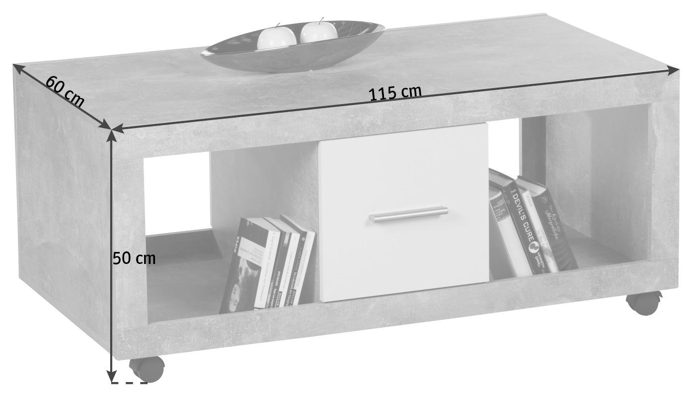 KLUB STOLIĆ siva, bijela  drvni materijal  - bijela/siva, Design, drvni materijal (115/60/50cm) - Ti'me