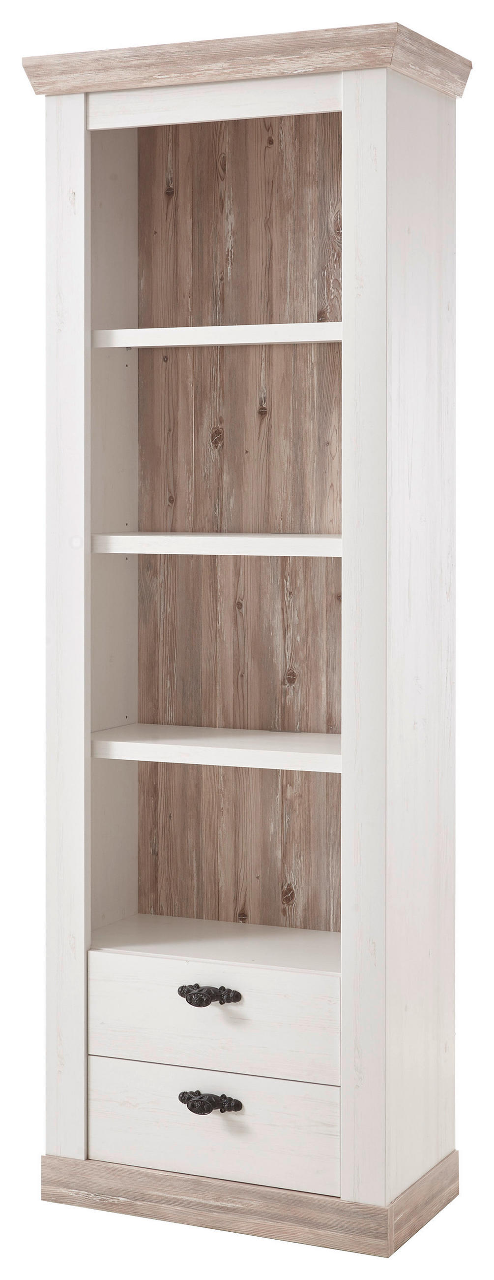 VITRINE in Pinienfarben  - Schwarz/Pinienfarben, Design, Holzwerkstoff/Metall (70/201/37cm) - MID.YOU