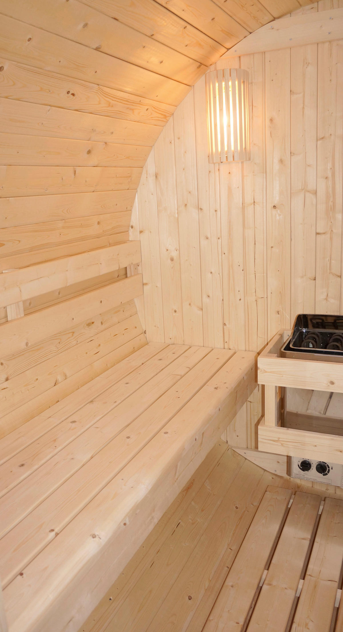 SAUNAFASS für 4 Personen Bergen  - Fichtefarben, KONVENTIONELL, Glas/Holz (194,8/220/191,5cm) - Sanotechnik