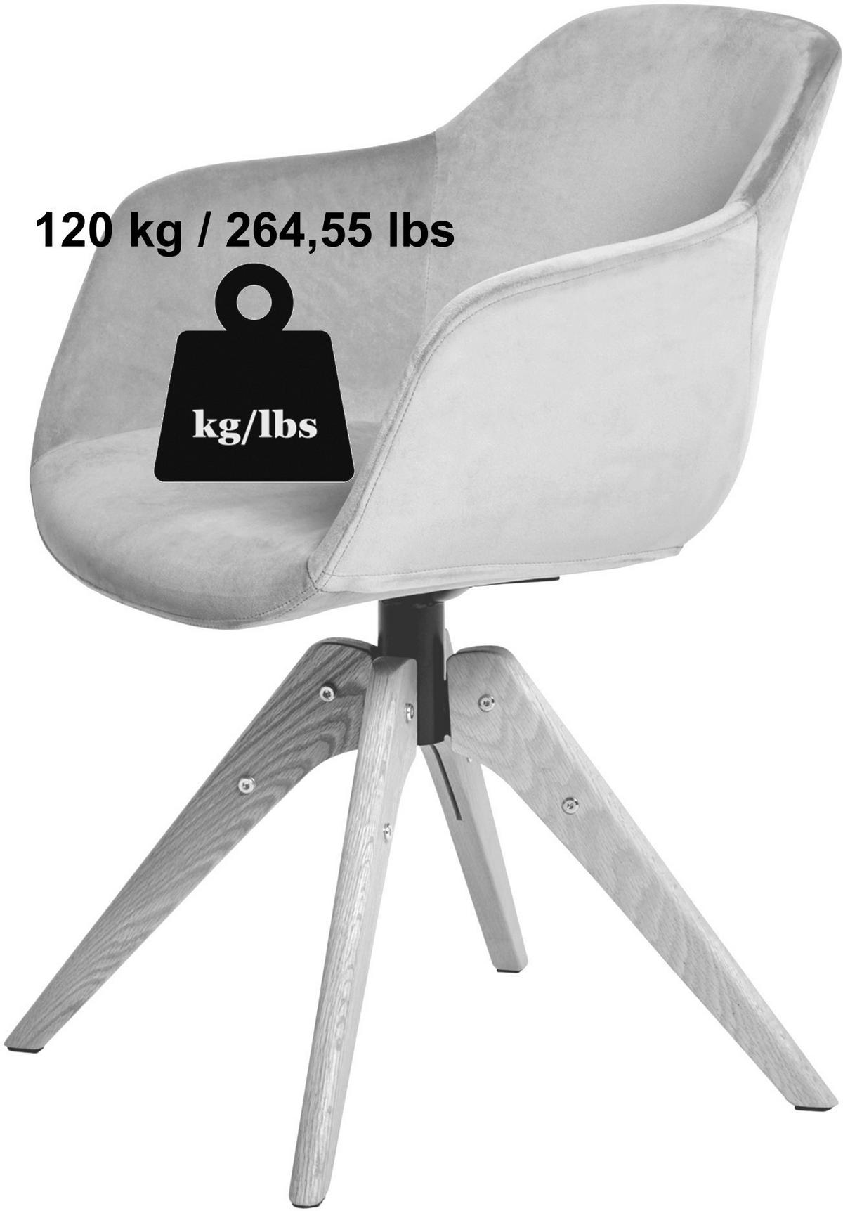 ARMLEHNSTUHL  in Webstoff  - Eichefarben/Weiß, MODERN, Holz/Kunststoff (56,5/59/79cm) - Livetastic