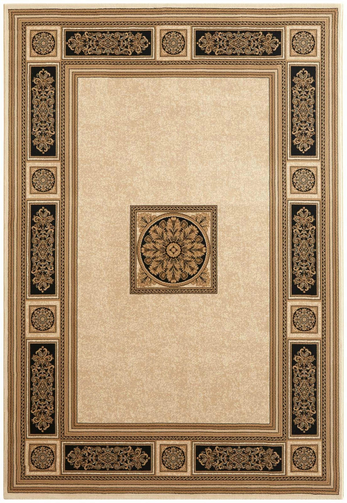 WEBTEPPICH 200/290 cm Schwarz, Goldfarben rechteckig  - Goldfarben/Schwarz, Basics, Textil (200/290cm) - Novel