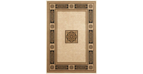 WEBTEPPICH 133/195 cm Schwarz, Goldfarben  - Goldfarben/Schwarz, Basics, Textil (133/195cm) - Novel