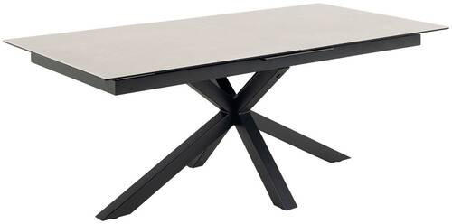 ESSTISCH Grau rechteckig ausziehbar - Schwarz/Grau, Trend, Keramik/Metall (200-240/100/76cm) - MID.YOU