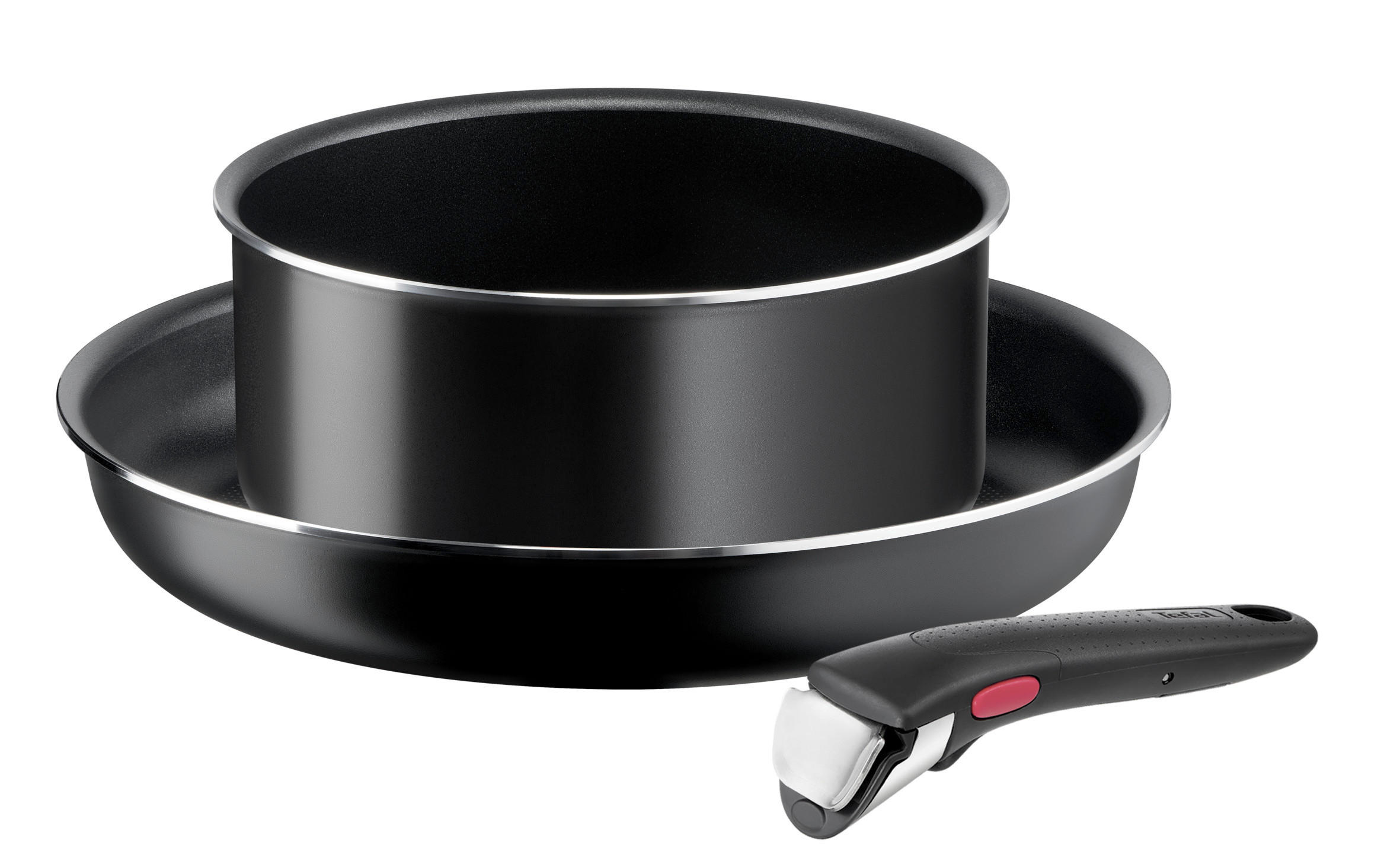 SERPENYŐKÉSZLET 3 részes  - fekete, Basics, fém (33/12/33cm) - Tefal
