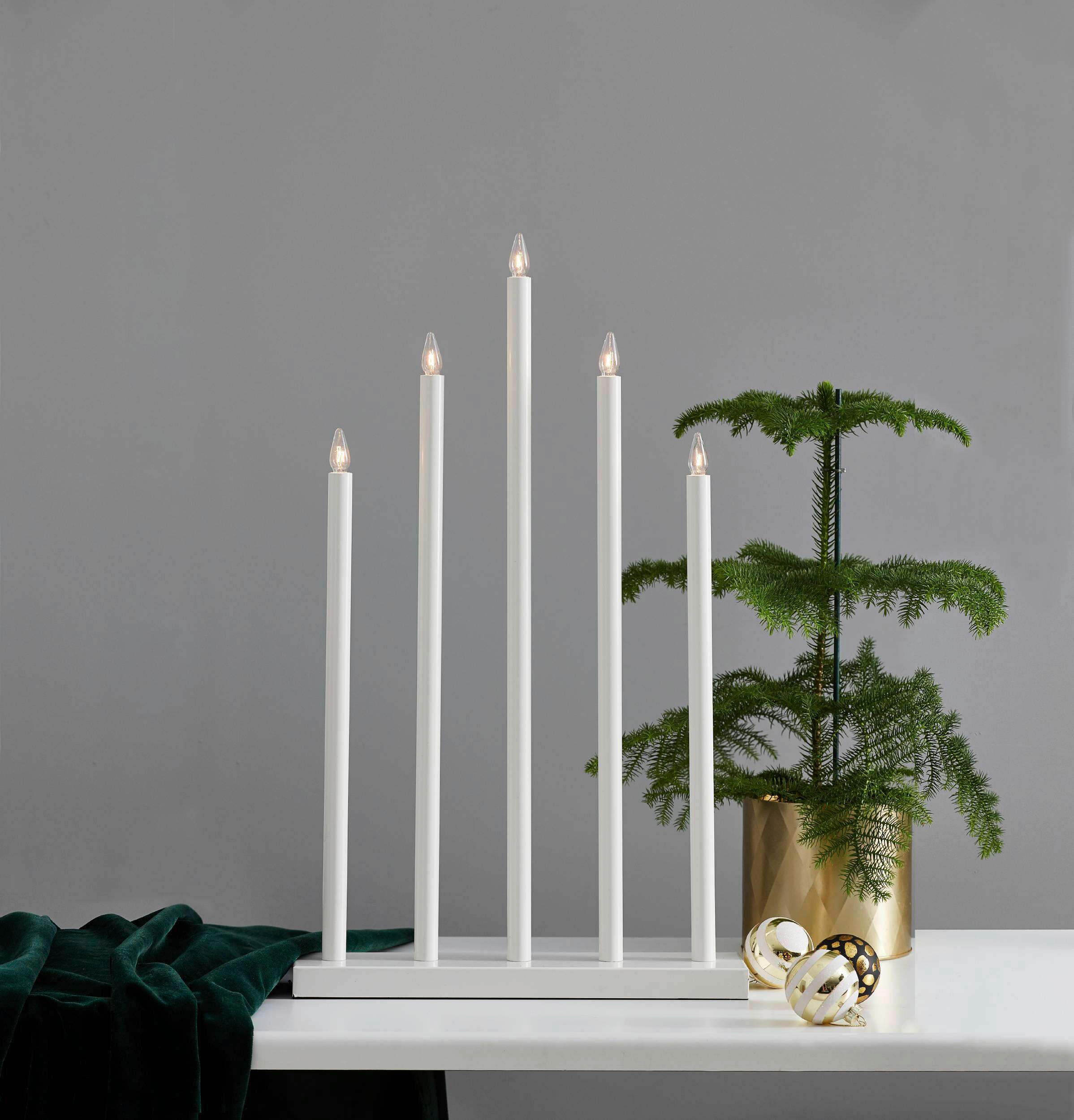 LED-KERZE  - Weiß, Basics, Holz/Kunststoff (38/10/64cm) - Eglo