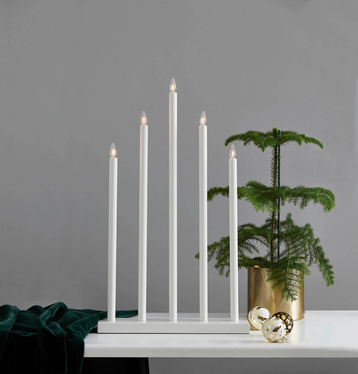LED-KERZE  - Weiß, Basics, Holz/Kunststoff (38/10/64cm) - Eglo