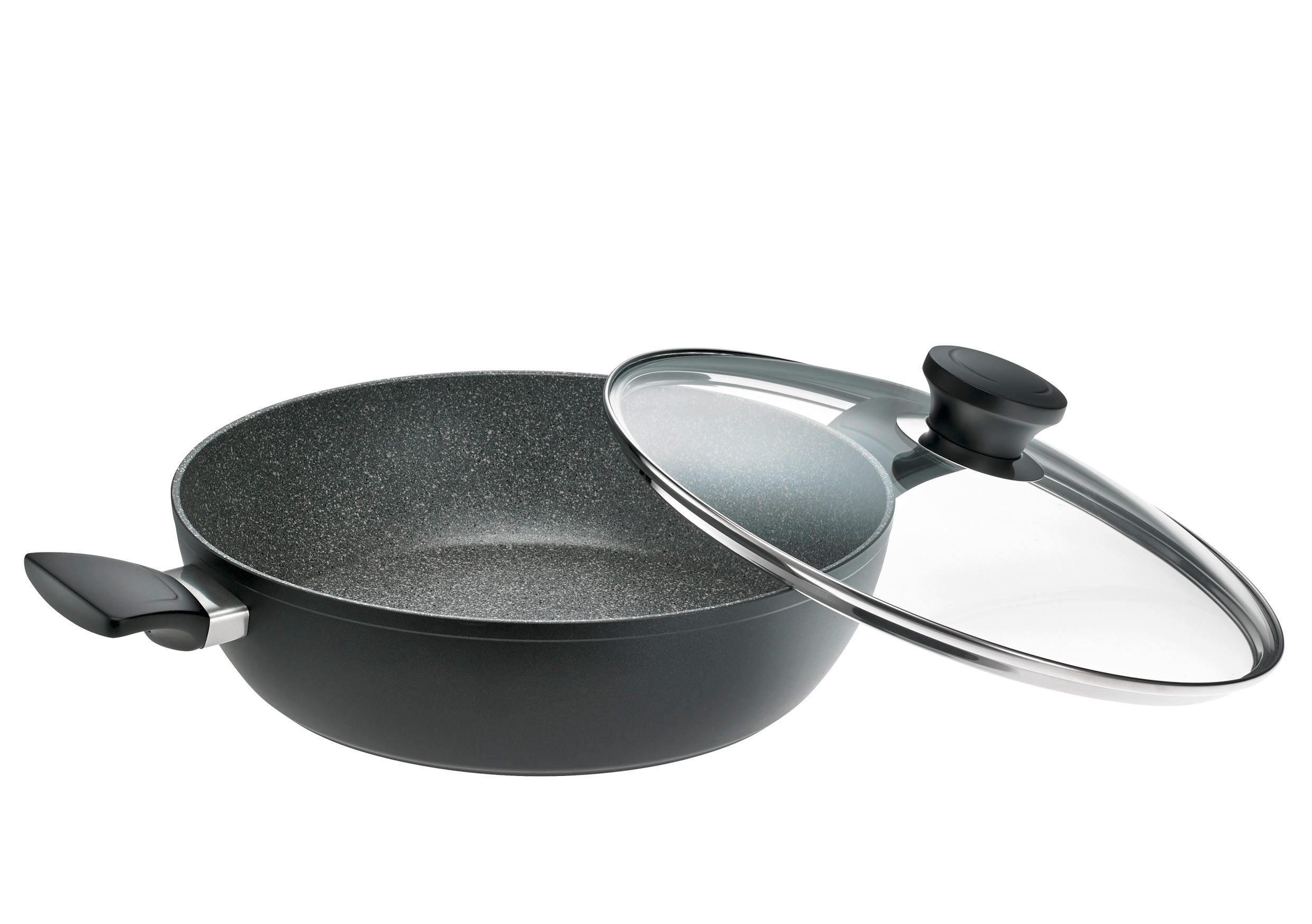 SERVIERPFANNE ALPHA PTFE-Antihaftbeschichtung 24 cm  - Grau, Basics, Glas/Metall (24cm) - Schulte Ufer