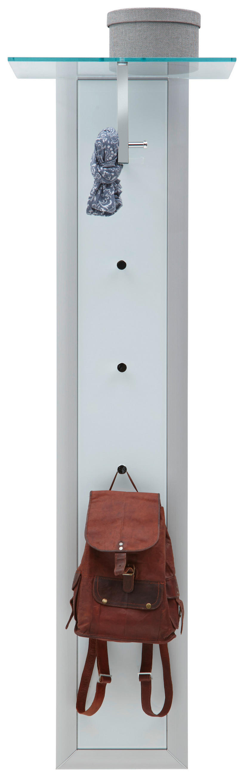 GARDEROBENPANEEL  in 52/170/35 cm  - Weiss/Alufarben, Design, Glas/Metall (52/170/35cm) - Dieter Knoll