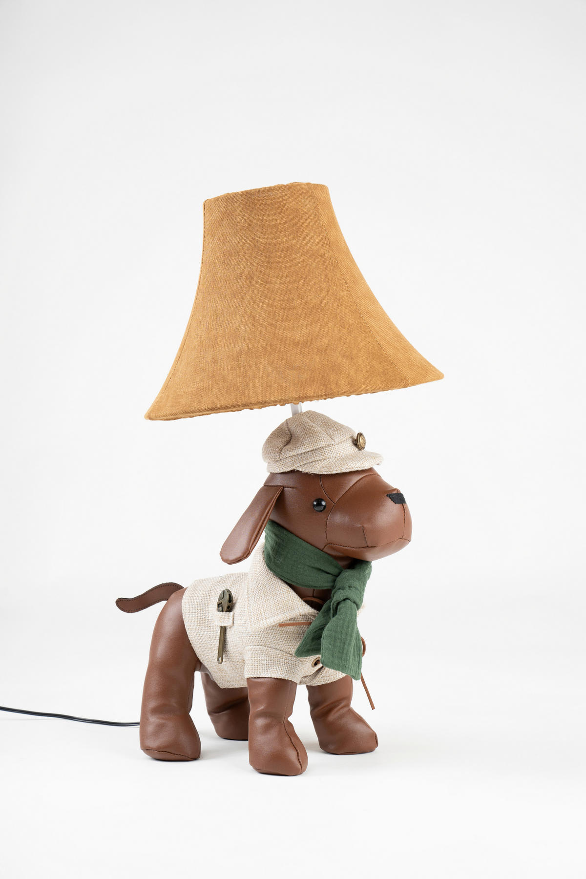 LED-KINDERTISCHLEUCHTE Spike der Jagdhund 26/27/48 cm   - Hellbraun/Weiß, LIFESTYLE, Textil/Metall (26/27/48cm) - Happy Lamps